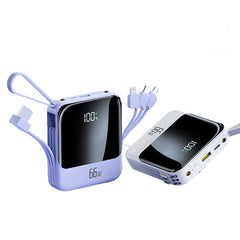 All-in-one power bank -  convenient, fast charging and built-in cables.