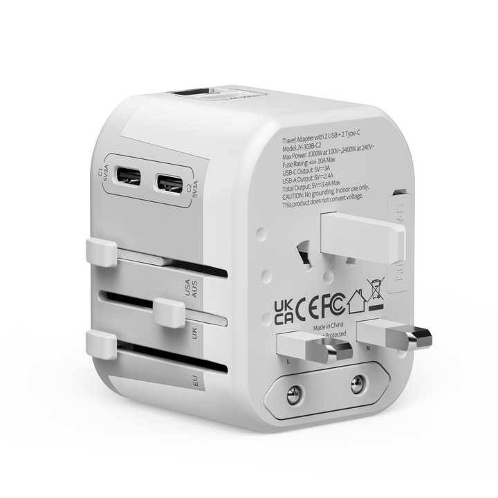 4-Port Universal USB Wall Charger – Fast Charging Adapter for Global Travel