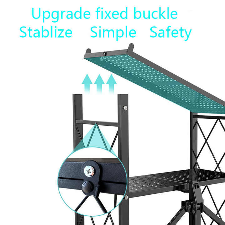 Foldable 5-Tier Storage Rack with Wheels - Versatile Space-Saving Solution