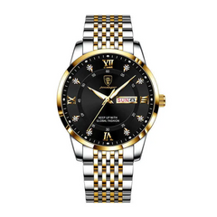 Men’s Casual Business Watch - Stainless Steel, Waterproof, and Multi-Functional