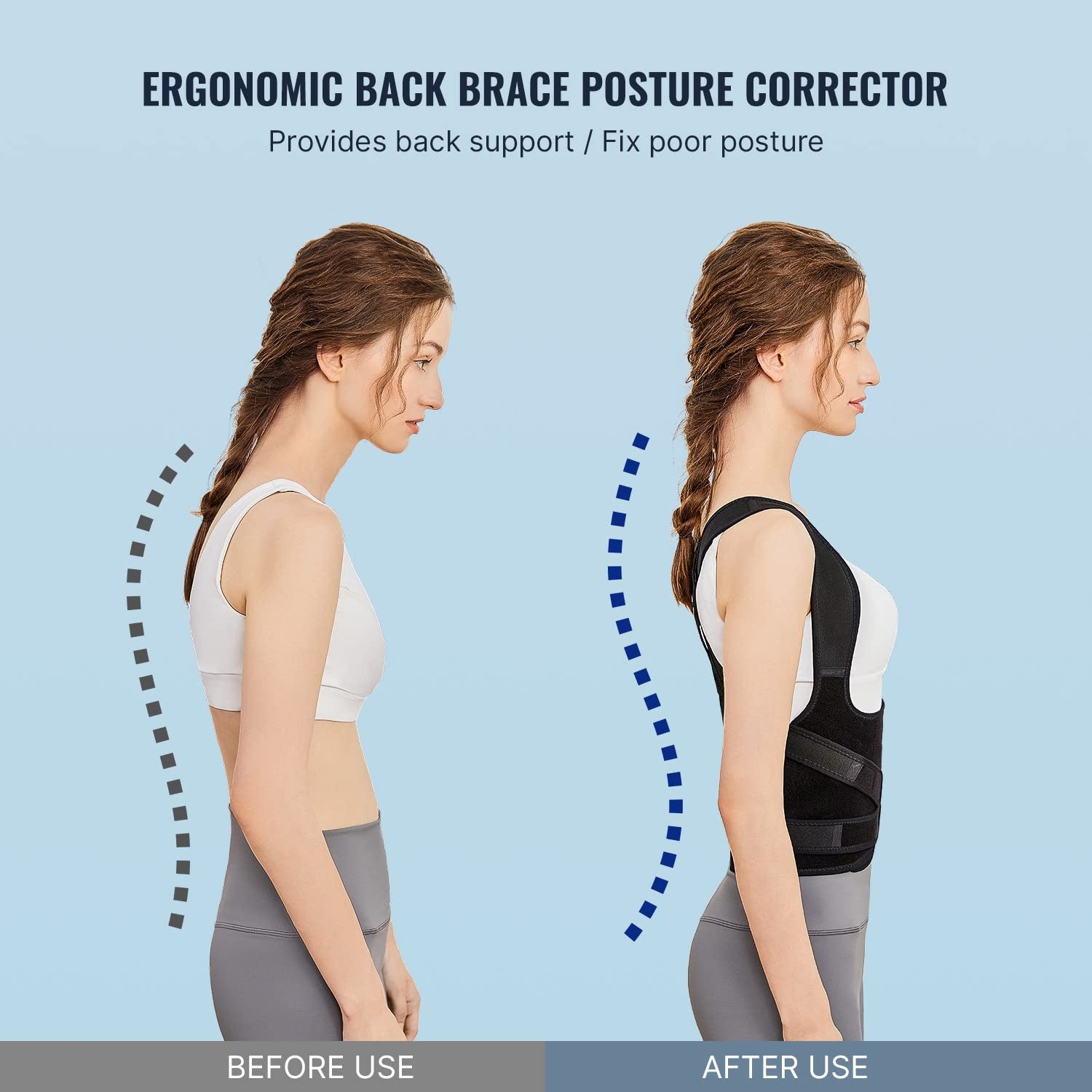 Breathable Spine Support Posture Corrector – Adjustable Back Brace for Pain Relief