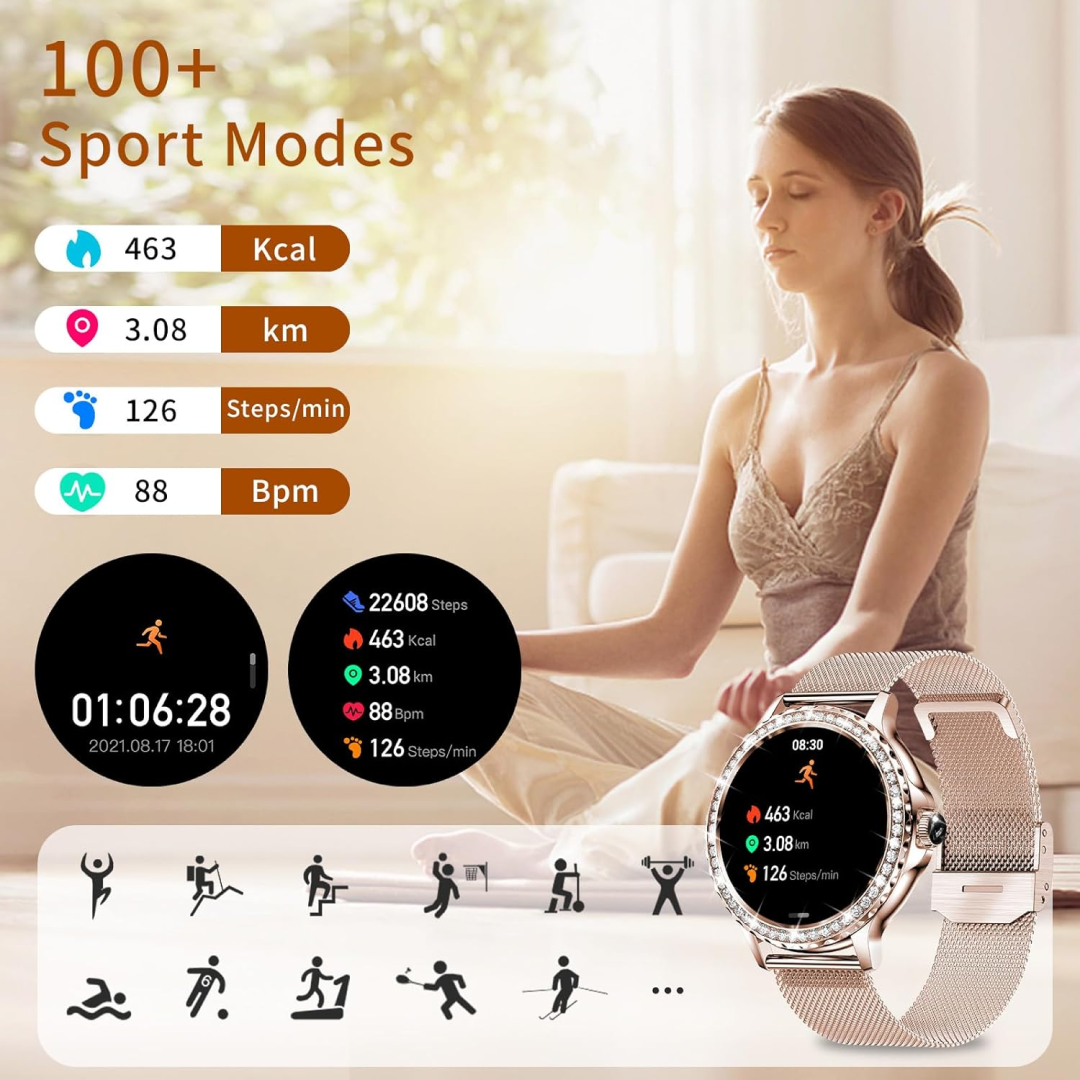 NX19 Women’s Smartwatch – Stylish Design with Phone Calling & Fitness Tracking